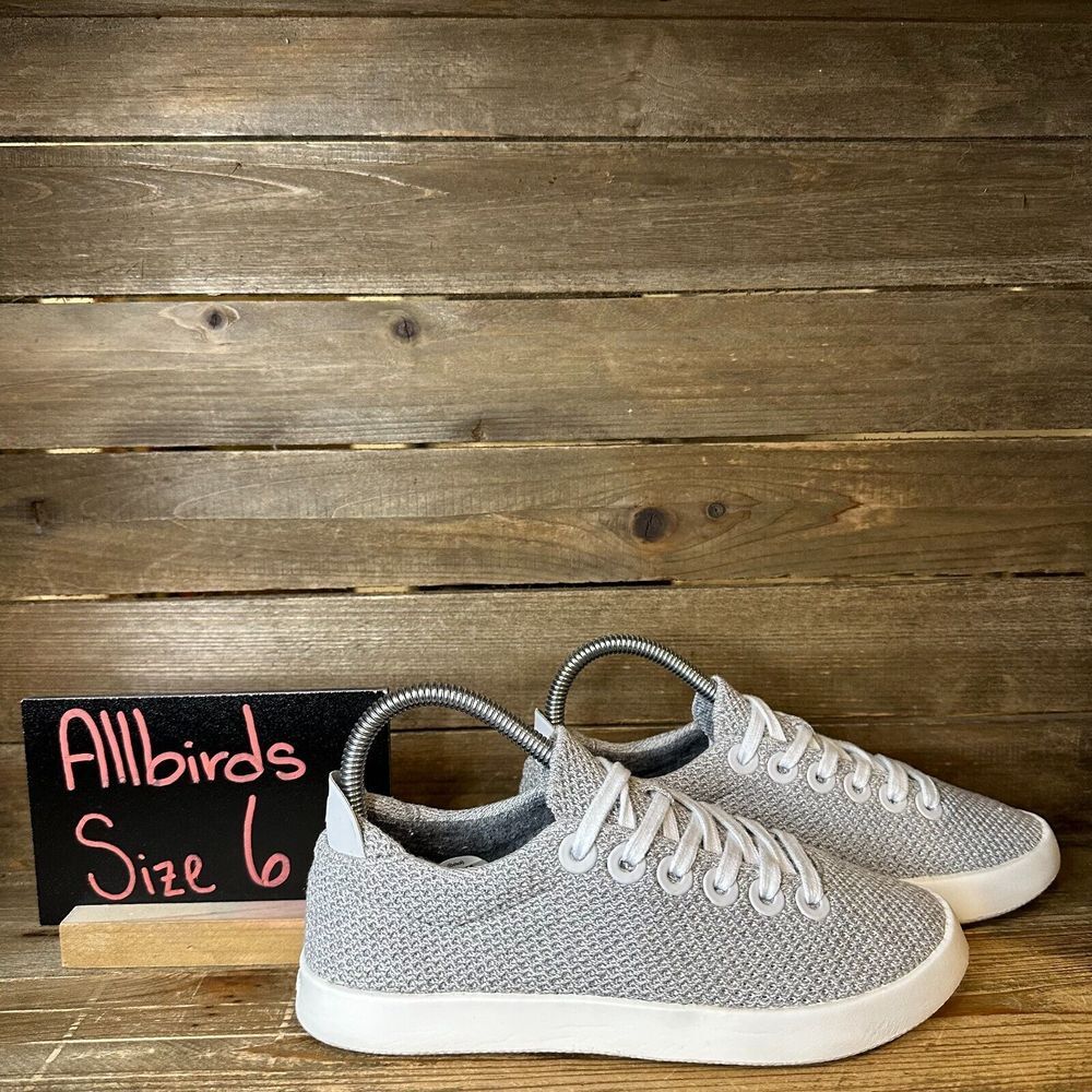 Womens Allbirds Tree Pipers Gray Knit Casual Comfort Sneakers Shoes Size 6 M GUC